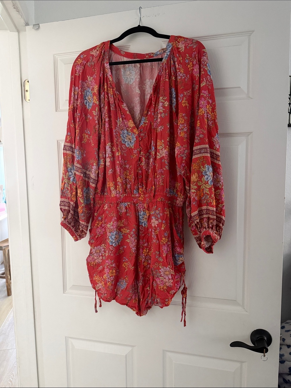 Spell Red Floral Boho Romper XL